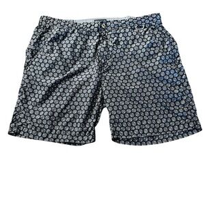 Peter Millar Blue and White Lined Swim Trunks Size XL